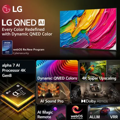 LG 65 Inch QNED AI TV view 2